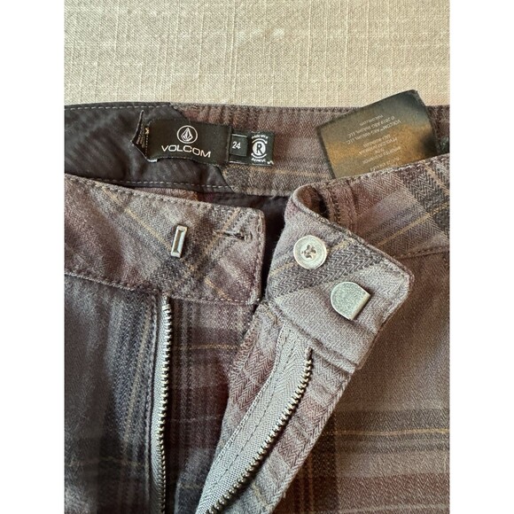 Volcom Frochickie Mid Rise Regular Fit Plaid Chino Pants Womens Size 24 - Picture 7 of 13